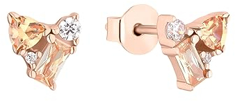 s.Oliver Ohrstecker 925 Sterling Silber Damen Ohrschmuck, mit Schmuckstein, 0,8 cm, Roséfarben, Kommt in Schmuck Geschenk Box, 2036876