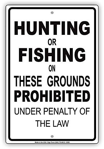 Warnschild Jagd oder Angeln auf diesem Boden verboten Straßenschild Business Schild 15,2 x 20,3 cm Aluminium Metall Blechschild