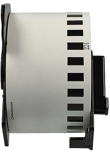 vhbw Etiketten-Rolle mit Halter 54mm x 30,48m kompatibel mit Brother P-Touch QL-580N, QL-710W, QL-700, QL650TD, QL-600 Etiketten-Drucker
