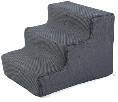 AWHAO Escaleras para Mascotas, escaleras para Perros, rampa para Perros, Escalera Multiusos, Esponja de Alta Densidad para Perros pequeños, S 3 peldaños Gris Oscuro