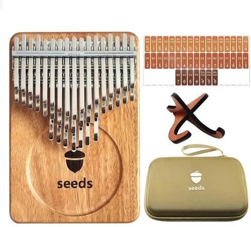 Seeds Kalimba Daumenklavier, 41 Tasten, chromatisch, C-gestimmt, Okoume-Holz, flaches Brett, ultraleicht, tragbar, Mbira-Fingerklavier