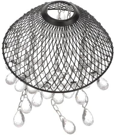 DOITOOL Eisen Hohle Kronleuchter Kette Kristall Acryl Tropfenförmige Hause Retro-beleuchtung Lampenschirm Shell Dekorative Lampenabdeckung Hängend Schmiedeeisen Laterne