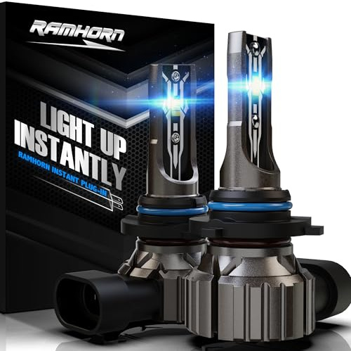RAMHORN 9006 Light Bulbs, Light Bulbs 300% Brightness Upgraded 6500K Xenon White Instant Plug-in Fanless Fog Light, Pack of 2