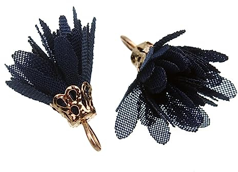 Operitacx 20St Quasten basteln Schlüsselanhänger-Quaste Randbereich Schmuck Blumenanhänger aus Chiffon Blumenanhänger selber machen kleine Blumen Zubehör Blumenkette Ohrringe Halskette