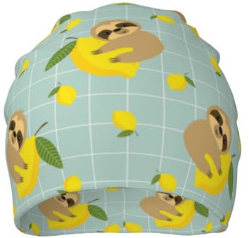 Melbrakin Cute Sloth Unisex Slouchy Beanie for Men Women Head Covering Knit Hats Skull Cap Chemo Hats