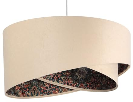 ONZENO Lightning Pendelleuchte Galaxy Nimbus Diverse 2 60W LED IP 20 Modern Pendelleuchte für Innenraum Wohnzimmer, Wohnkultur, Büro, Küche, 50x23x23cm (Beige, Bunt)