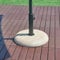 casa.pro Pied de Parasol Rond avec Adaptateurs 37 42 52 58 mm Fixation Facile Couche de Protection Résistant aux Intempéries Béton Fer Plastique 45 x 6 cm Aspect Pierre Beige