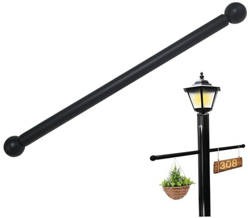 Lampen -Post -Kreuz -Armgriff Ersatz, 22 -Zoll -verzinkte Kreuzarmleiter Ruhe mit abnehmbaren dekorativen Kugeln für Außenlampenpfosten und Stangen, nasse Lage.