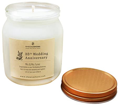 35th Year Coral Wedding Anniversary SOYA Wax Large Honey Pot Candle/Handmade Daily to Order (Peony & Rose)