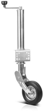 STAHLWERK Anhänger-Stützrad 60 mm 400 kg verzinktes Universal-Bugrad | Anhängerrad | klappbares Vollgummi-Stützrad mit Montageplatte für Pkw-Anhänger, Wohnwagen, Caravan, Trailer