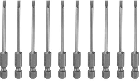 sourcing map 10pcs SL3 Magnetic Slotted Screwdriver Bits 3mm S2 Steel Flat Head Screwdriver Bit 1/4 Hex Shank Industrial Grade Screw Driver Drill Bits 3 Long for Remove Fastening Screws
