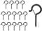 ZPLASK 15Pcs Screw in Hooks, Q-Hanger Ceiling Hooks for Outdoor Lights, Hanging Plants, Fairy Lights, Bird Feeder, Christmas Decor - Safety Buckle