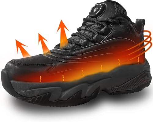 TO.DREAM Beheizbare Schuhe mit USB-Aufladung, Beheizbare Sneaker Herren Damen Fußwärmer Elektrisch mit 3 Temperatureinstellungen,Heated Turnschuhe für Winterreisen und Bergsteigen