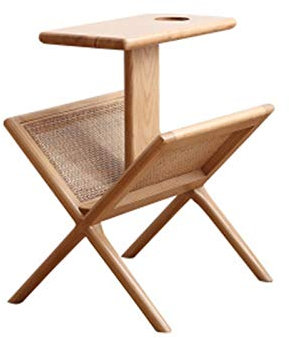 KHLMSRXJ Porte-revues sur Pied Porte-revues au Sol en Bois Massif Support de ménage Support de Rangement Salon Porte-revues au Sol Porte-revues (Couleur : Photo Color, Taille : 37x40x52cm)