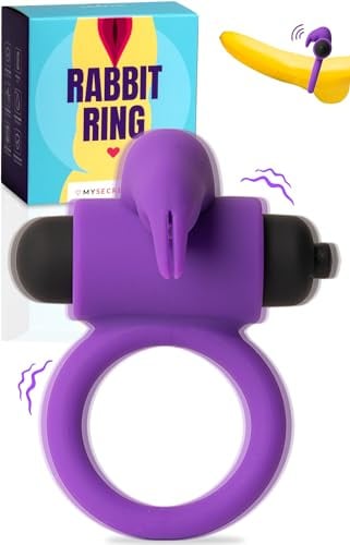 MySecretCase Penisring für Männer Solo, Herren und die Paare - Cockring Erotik Sex Vibrator, Silikon Klitoris Cockringe Vibratoren, Leise Penies Ring Sexspielzeug (Schwarz) (Lila)