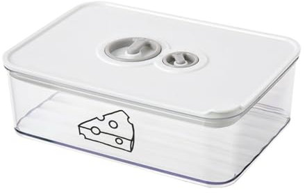 Gzsekken Cheese Storage Container,Cream Cheese Storage Box,Fresh Food Keeper with Airtight Lid And Time Recording,BPA-Free Cream Bacon Kitchen Storage Organizer Sliced,