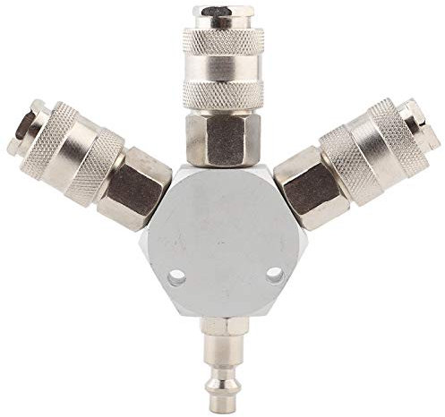 1 4 F NPT Slitt da tubo ad aria a rilascio rapido, accoppiatore collettore a 3 vie per raccordi ad aria compressa, splitter compressore d'aria, adatto per tubo da 10 mm