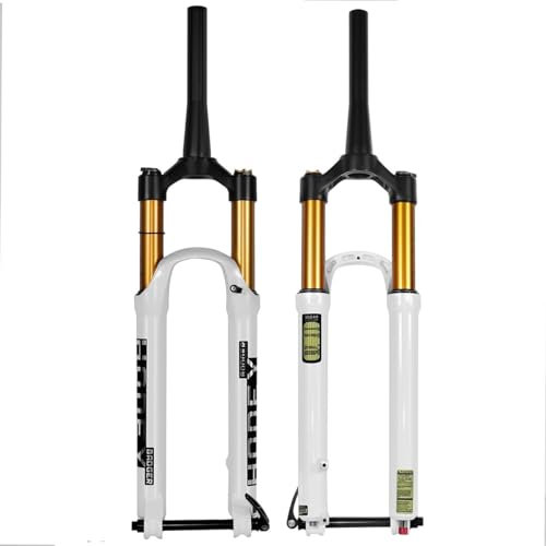 HSIRYAOHD Fahrrad-Federgabel, 69,5 cm, 73,8 cm, konisch, Mountainbike, Vorderradgabel, Luftdüse, Ventilschaft, 100 × 15, Verfahrweg, 160 mm, mit Dämpfungsrückprall