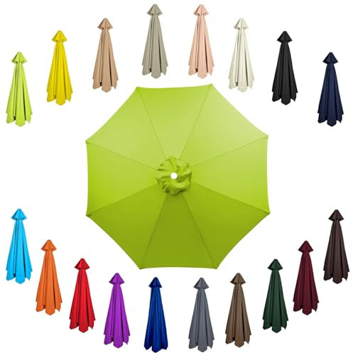 2m 8 Varillas Paño de repuesto para sombrilla, Cubierta para sombrilla, Toldo de Recambio de Sombrilla, Protección UV, Resistente Al Agua, para exteriores, playa, piscina(Grass Green)