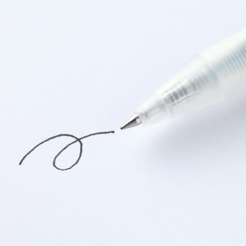 MUJI 無印良品 Farbgelschreiber, glatt, einziehbar, Schwarz, 0,5 mm, 3 Stück