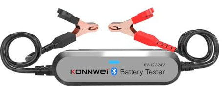 KONNWEI BK200 Bluetooth Battery Tester 6V 12V 24V for Car, Motorcycle, RV, Truck, Boat – IP67 Waterproof Digital Battery Monitor with Voltage, CCA, Resistance Test – iOS & Android Diagnostic Tool