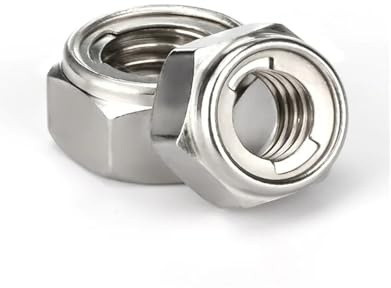 Tuerca autoblocante hexagonal con inserto metálico de acero inoxidable 304 A2, DIN980 GB6184(M6-5pcs)