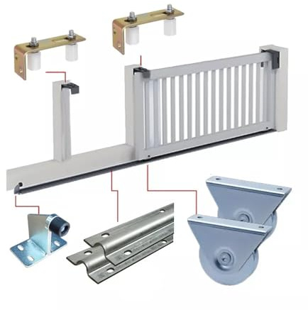 Sliding GATE Hardware | Complete Sliding Door Kit with Tracks, Castors, Rollers, Guide and Stopper | Up to 3m 300KG Load