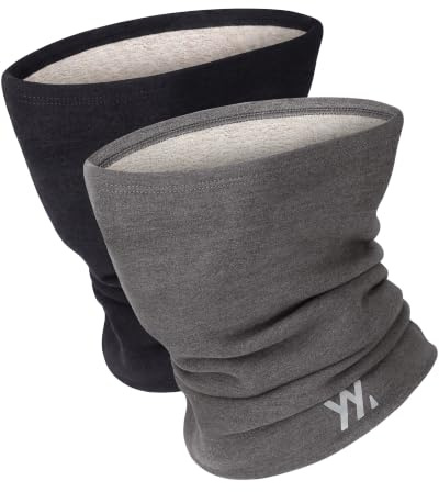 YANIKY Schlauchschal Winter, Fleece Halswärmer für Damen und Herren | Modal-Wolle-Mix, winddichter Thermo Halsschlauch für Motorrad, Ski, Fahrrad, Laufen und weitere Outdoor-Aktivitäten
