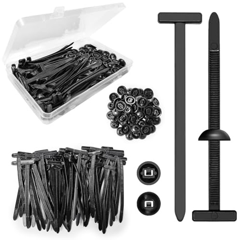 Redamancy 50 Unidades Bridas para Coche, Hebilla Universal de Nailon Autoblocante para Reparación - Sujeta Tapabarros, Faldones y Paneles Sin Herramientas, Resistente al Calor y UV