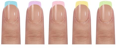 Gels Nails Tips Coloreds Press On Nail 150Pcs 3 In 1 X Coat Tips Pre-applied Tip Primer Base Coat Step Fakes Press On