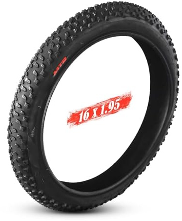 16x1.95 Neumático para Bicicleta de 16 Pulgadas BMX y Ciudad | 16-1.95 Repuesto con Dibujo de Bloques con 16 1.95 Lateral Reforzado 420 kPa Carga Máxima(1PC)