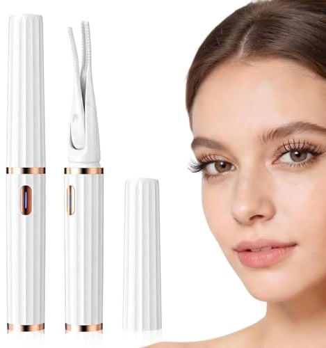 Focenat Wimperncurler Beheizt, Beheizte Wimpernzange Elektrisch | 2-in-1 Wimpern Curler mit 3 Temperaturmodi, USB Aufladbar, für Echte Falsche Wimpern, Tragbar für Reisen