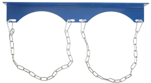 VILLFUL Support Mural Double pour Bouteilles de Gaz 40l, Cadre en Acier Bleu 201, Dispositif de Stockage Sécurisé Porte-sangle à Cliquet, Adapté pour Cylindres Comprimés Industriels