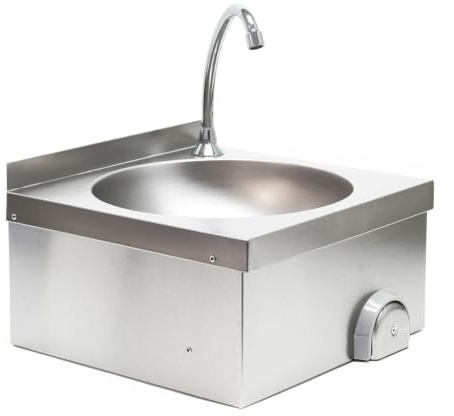 Lavello lavabo in acciaio fine gastro serbatoio rotondo controllo al ginocchio lavatrice 16_0002397
