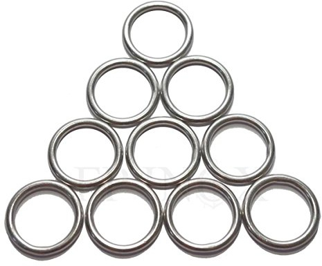 Ringe aus Edelstahl 316, rund, 5 x 25 mm, innen (10 Stück), Edelstahl A4