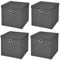 StickandShine 4er Set Dunkelgrau Faltbox 32 x 32 x 32 cm Aufbewahrungsbox faltbar mit Deckel