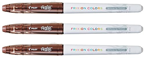 Pilot - Frixion Colors - Set of 3 Erasable Felt-Tip Colouring Pens - Medium Tip - Mid Brown