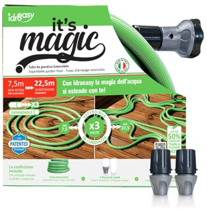 Idroeasy Magic dehnbarer Gartenschlauch Grün 5/8 (16 mm) max. Länge 22,5 m