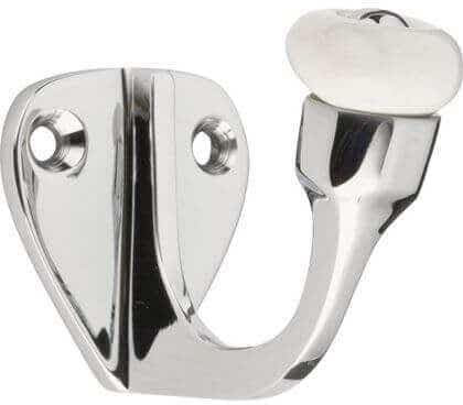 Decohooks 469486 Ceramic Tipped Single Hook in Polished Chrome Finish Door & Wall Mountable Single Pack