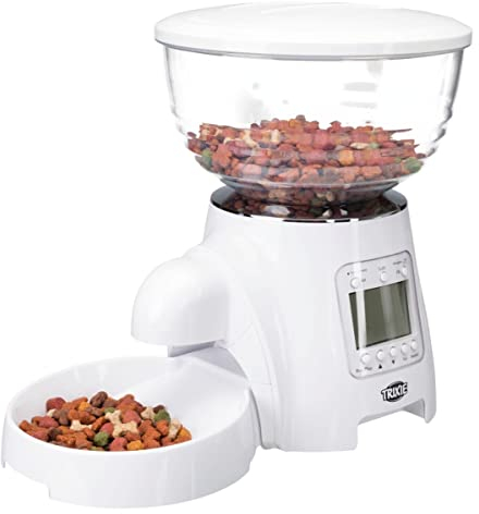 TRIXIE Distributeur automatique de nourriture TX7 - 5 repas par jour - message vocal à l'heure du repas - verrouillage automatique du clavier - mangeoire lavable au lave-vaisselle - 24336