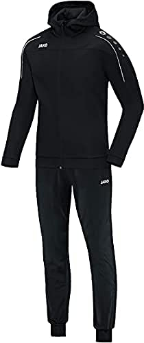 JAKO Trainingsanzug Herren & Damen Polyester Classico mit Kapuze Schwarz L - Jogginganzug 2-teilig für Sport und Alltag, Jogginghose & Trainingsjacke