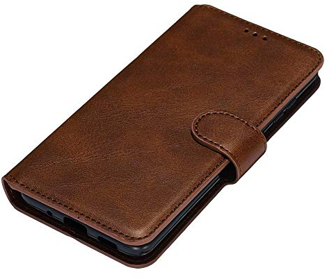 HAOYE Hülle für LG K41S / LG K51S Hülle, Handyhülle LG K41S / LG K51S Flip Case Brieftasche Schutzhülle, Premium Leder mit Ständer Funktion & Kartenfach & Magnetic Snap Cover, Braun
