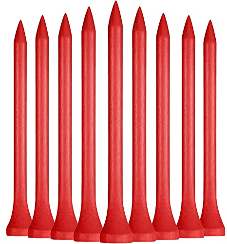 Zivisk Golf Tees Holz - 100 Stück 83mm Bambus Tees (Rot)