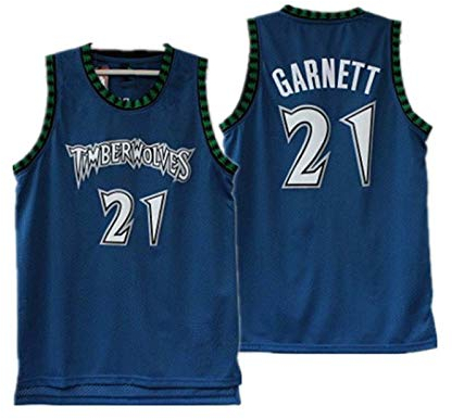ZJFSL Maglia da Basket NBA Timberwolves da Uomo # 21 Garnett Garnett Maglie Ricamate a Rete retrò Top T-Shirt da Basket Senza Maniche