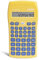 Osama – Wissenschaftlicher Rechner für Schule, Universität, Büro, 56 Funktionen, 10 Stellen in der Mantisse und 2 im Exponent, mit Hartschalen-Schiebeetui – Profi-Rechner 9,6 x 2 x 16,3 cm, Gelb/Blau