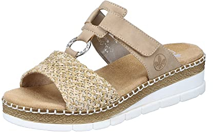 Rieker Femme V1243 Sandale, Beige, 38 EU