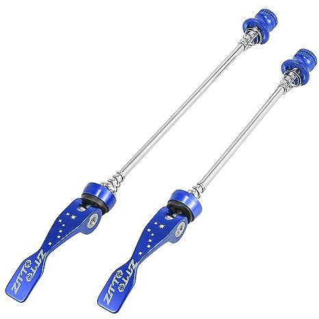 X AUTOHAUX 2pcs Mountain Bike Front Rear Quick Release Skewer Wheel Hub Blue