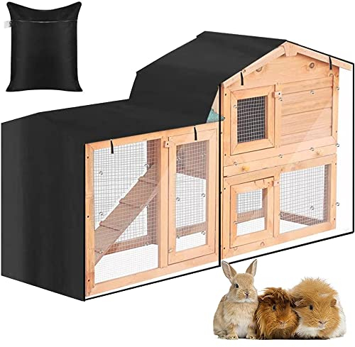 Skyour Dreieckige Abdeckung für Kaninchenstall, wasserdicht, für Kaninchen, Meerschweinchen, Tierstall, Staubschutz, Haustierhaus, Kaninchen, Geflügelkäfigabdeckung (147,1 x 52,1 x 86,1 cm)