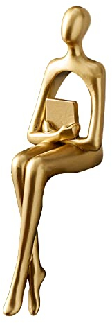 Abstrakte Denker Statue Moderne Harzfiguren Handwerk Kunst Hand für Home Office Bücherregal Desktop Fotografie Dekoration,Gold,C