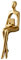 Abstrakte Denker Statue Moderne Harzfiguren Handwerk Kunst Hand für Home Office Bücherregal Desktop Fotografie Dekoration,Gold,C